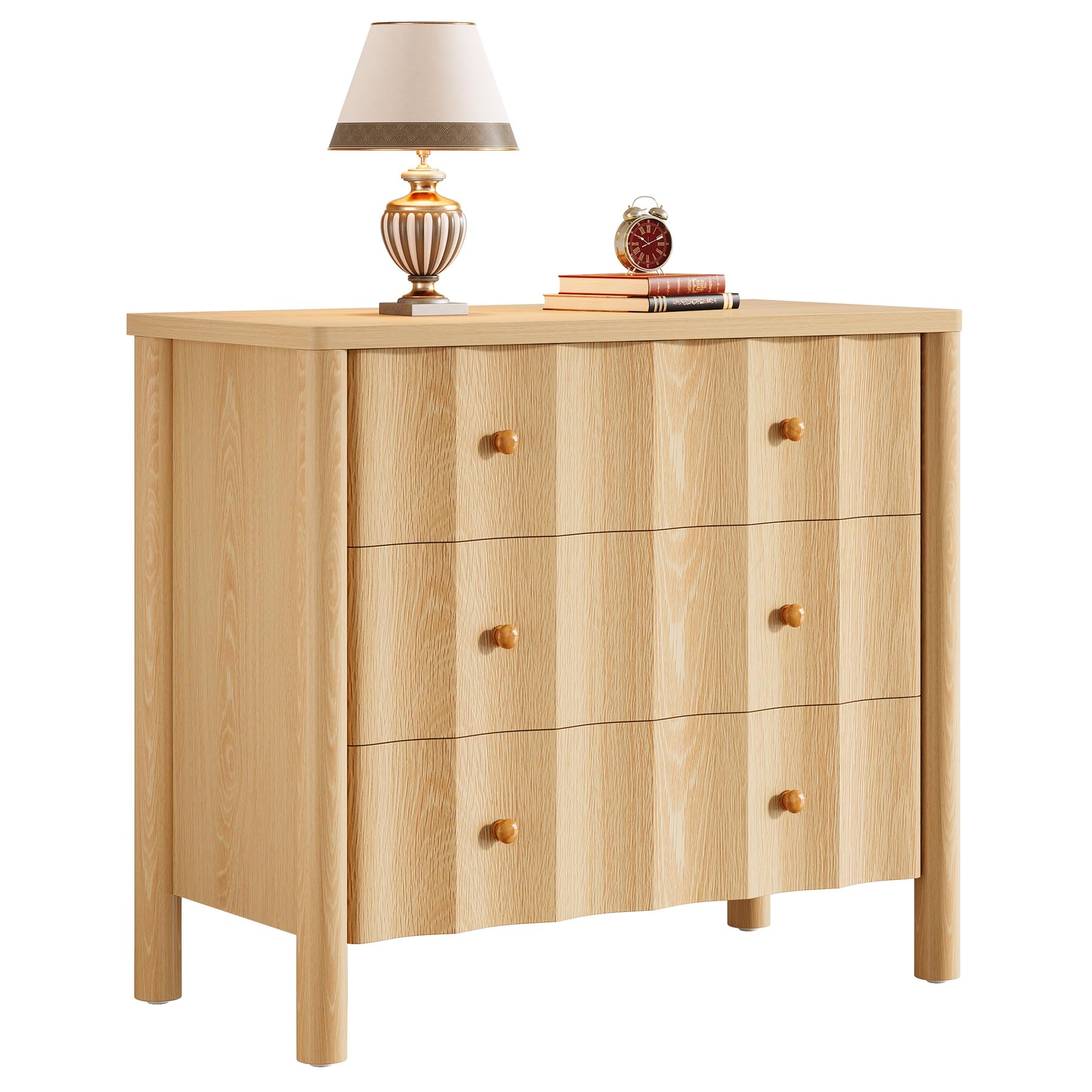 Tribesigns 31.5" Large Nightstand, Oversized Night Stand with 3 Drawers, Modern Bedside Table for Bedroom, Living Room, Natural Oak (1, Natural Oak) - Image 6