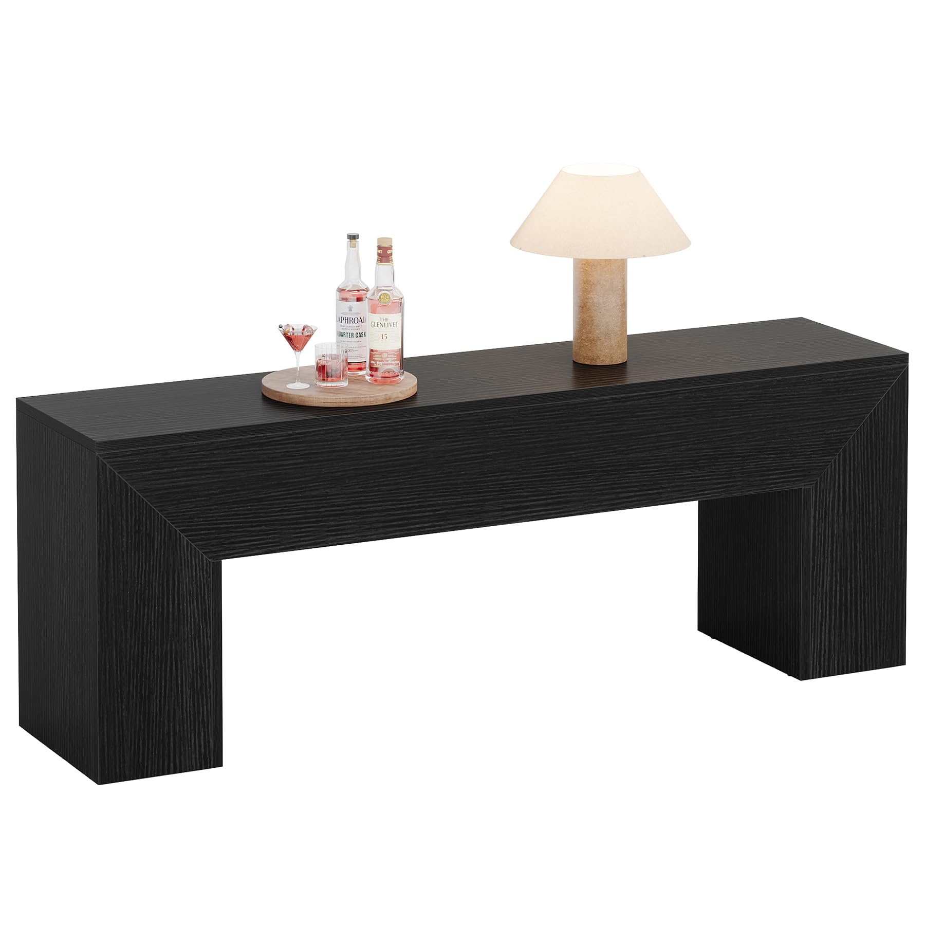 Tribesigns 47'' Wooden Entryway Bench, Farmhouse Entry Bench Seat, Indoor End of Bed Bench with Storage Capability for Living Room, Bedroom, Hallway, Easy Assembly, Black - Image 8