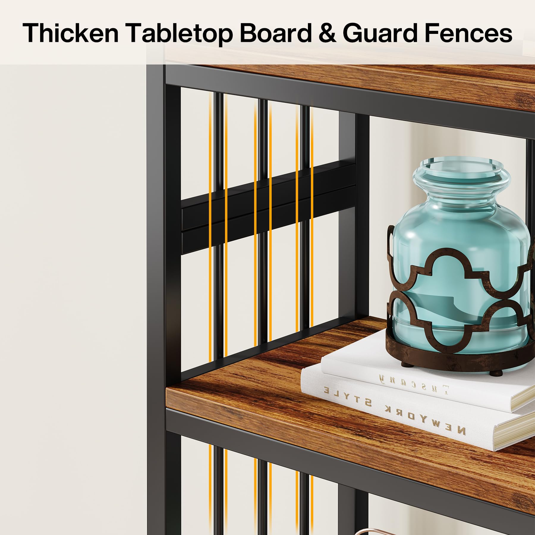 Tribesigns 5-Tier Indoor Plant Stand, 74.8-Inch Tall, Industrial Wood & Metal Plant Shelf for Indoor, Balcony, Garden (Rustic Brown & Black) - Image 7