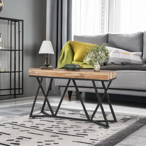 Tribesigns 55 Inches Console Table, Farmhouse Sofa Table Wood Entryway Table with Unique Metal Base, Behind The Couch Table Foyer Table, Industrial Accent Table for Hallway, Living Room, Entrance - Image 6