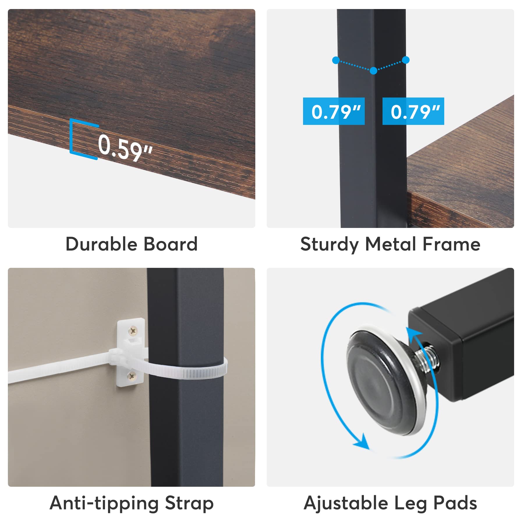 Tribesigns 6 Tier Industrial Bookshelf, 71 Inch Tall Etagere Bookcase with Metal Frame, 32 Inch Wide Shelving Unit, Freestanding Book Shelf for Home Office, Bedroom, Living Room, Black - Image 8