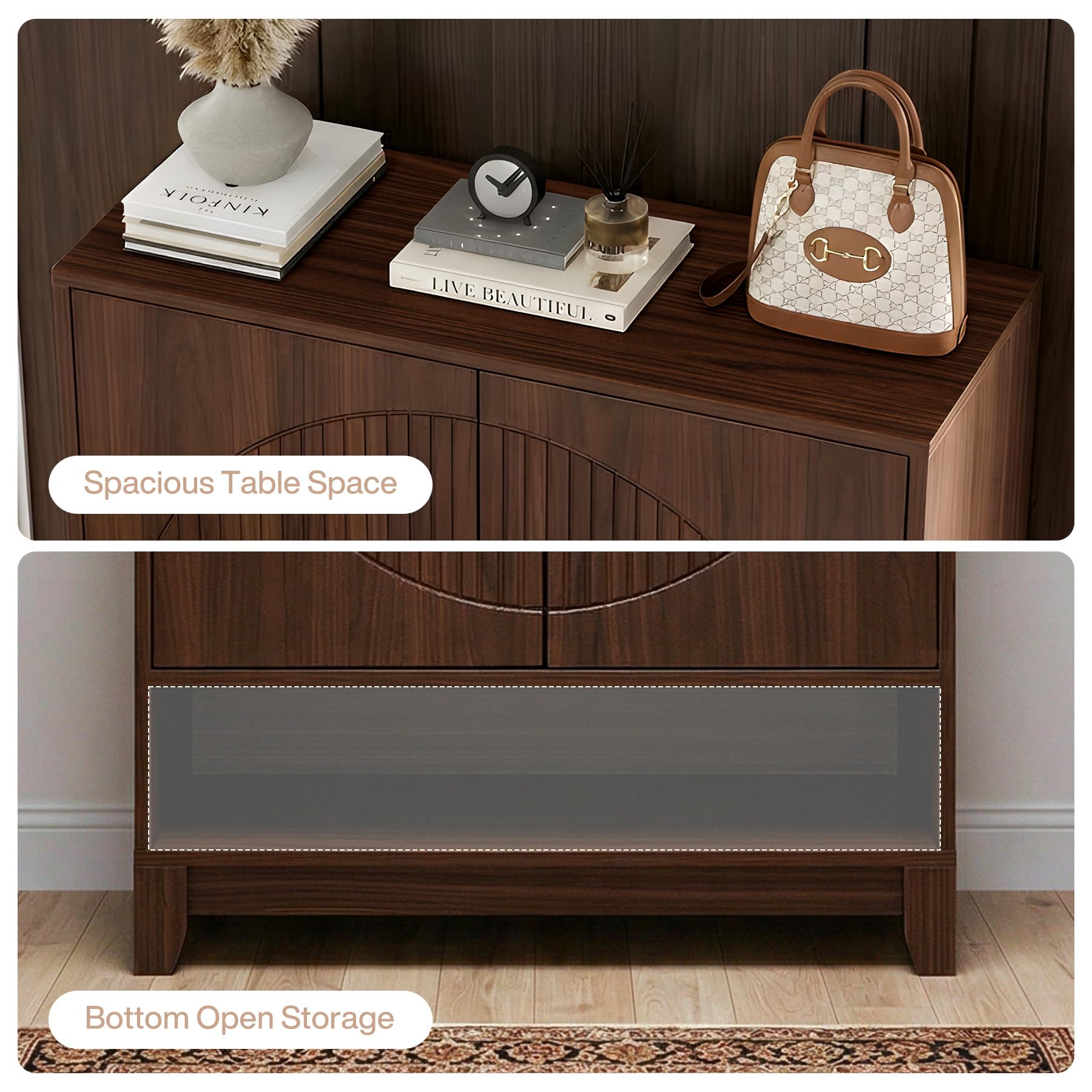 Tribesigns 6-Tier Wooden Shoe Cabinet with Doors, Freestanding Shoe Storage Organizer with Adjustable Shelves, Mid-Century Modern Entryway Shoe Rack for Hallway/Living Room, Holds Up to 24 Pairs - Image 6