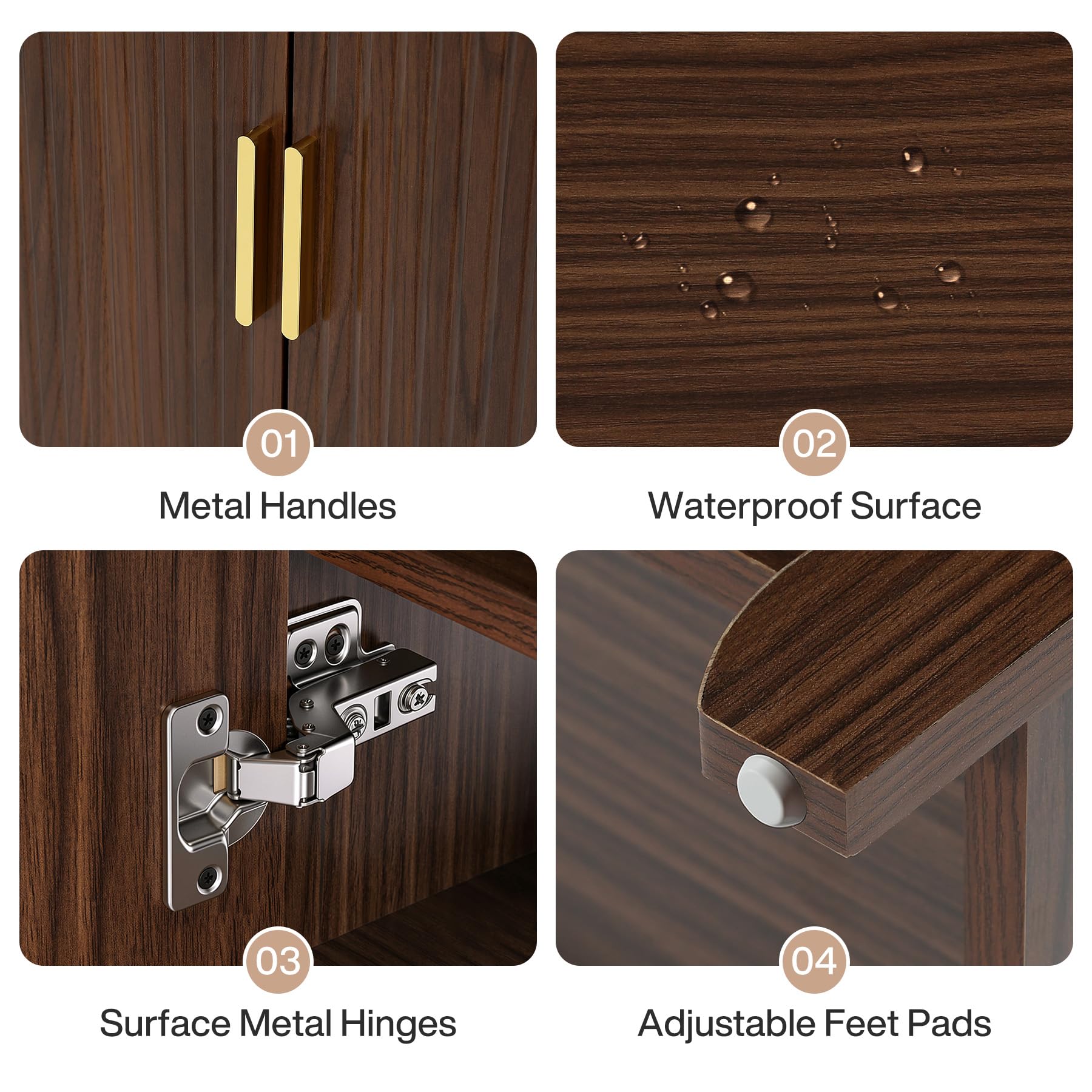 Tribesigns 6-Tier Wooden Shoe Cabinet with Doors, Freestanding Shoe Storage Organizer with Adjustable Shelves, Mid-Century Modern Entryway Shoe Rack for Hallway/Living Room, Holds Up to 24 Pairs - Image 8