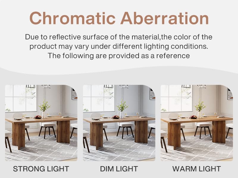 Tribesigns 63-inch Dining Table for 4-6, Farmhouse Kitchen Table with Large Tabletop, Rectangular Dinner Eating Table for Dining Room, Living Room, Kitchen - Image 8