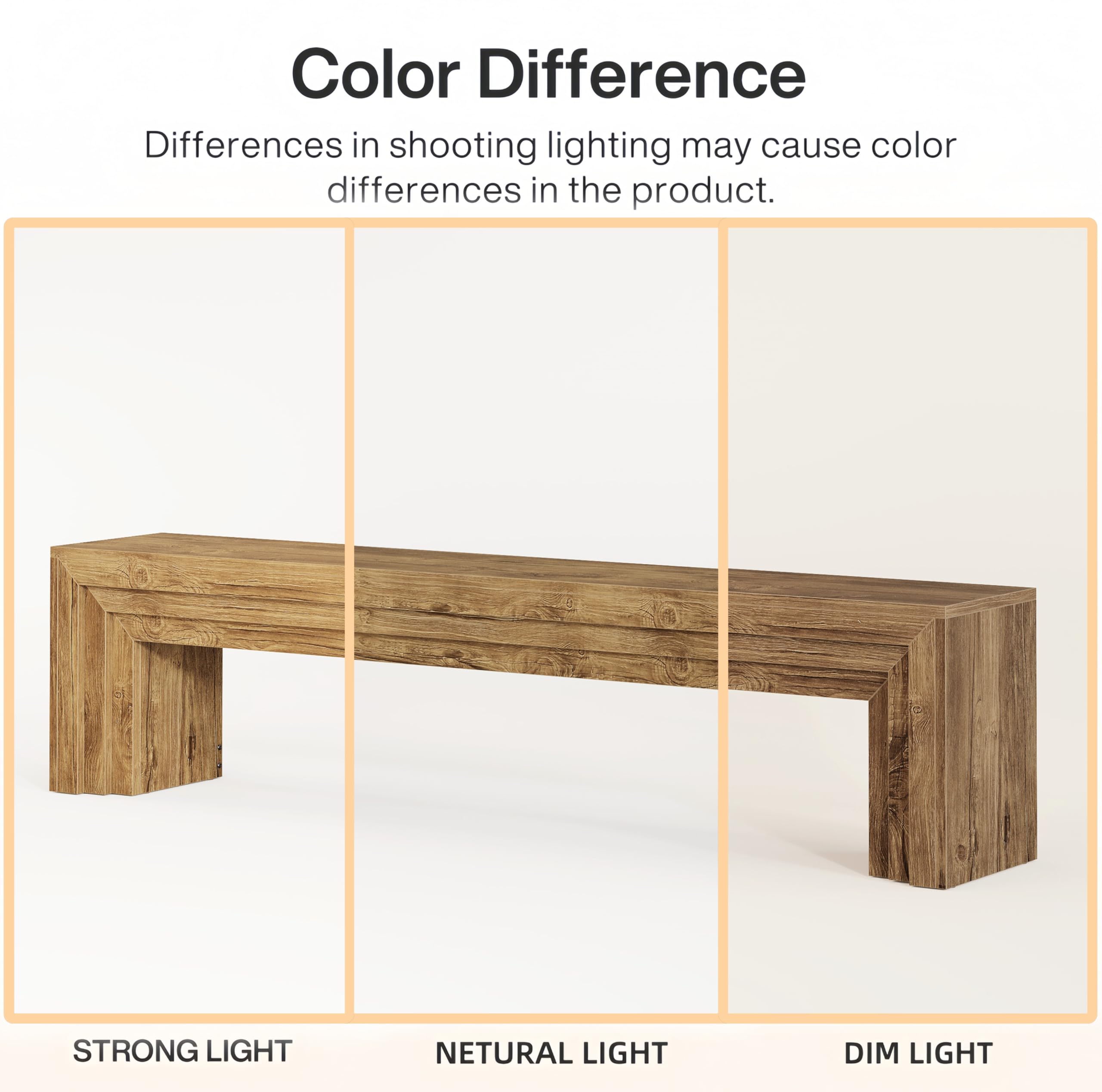 Tribesigns 70.9-Inch Extra Long Dining Bench, Farmhouse Wooden Kitchen Bench Seating for Table, Dining Room, Entryway, Living Room, Bedroom, Brown - Image 8