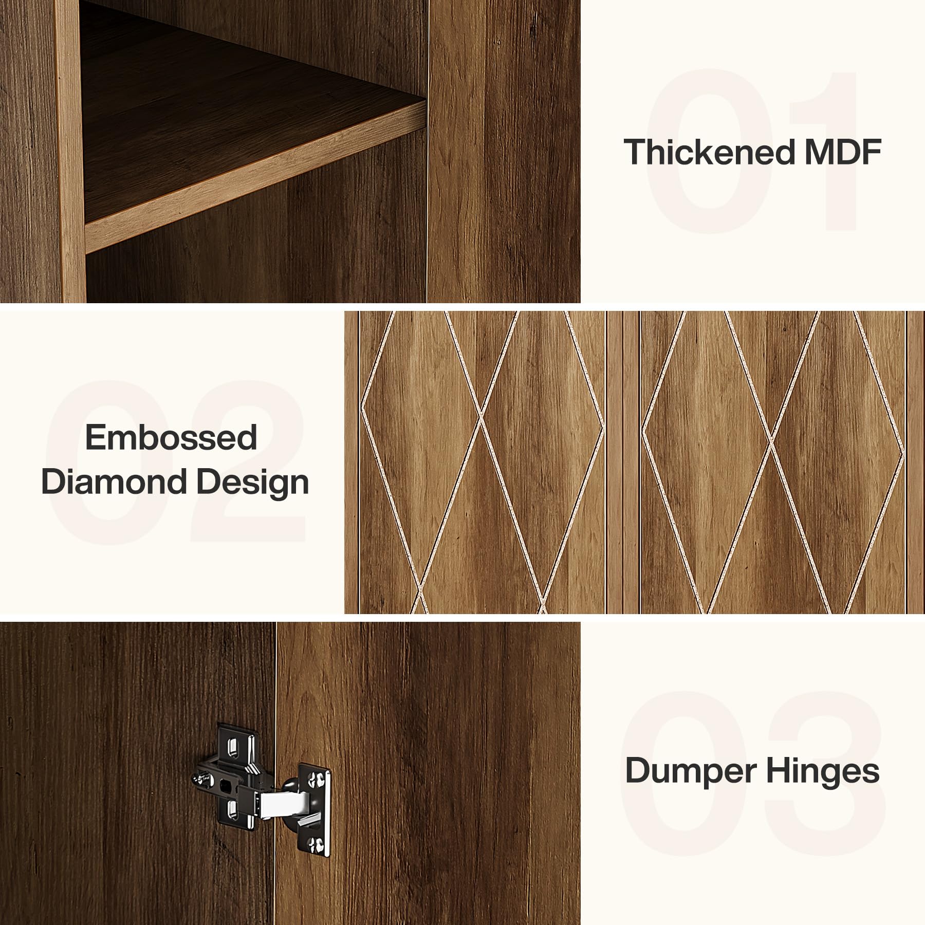 Tribesigns 75" Tall Narrow Storage Cabinet, 15 Inch Wide Wood Kitchen Pantry Cabinet with Doors and 6 Shelves, Free Standing Utility Cabinet for Bathroom, Small Space, Laudry, Brown - Image 8