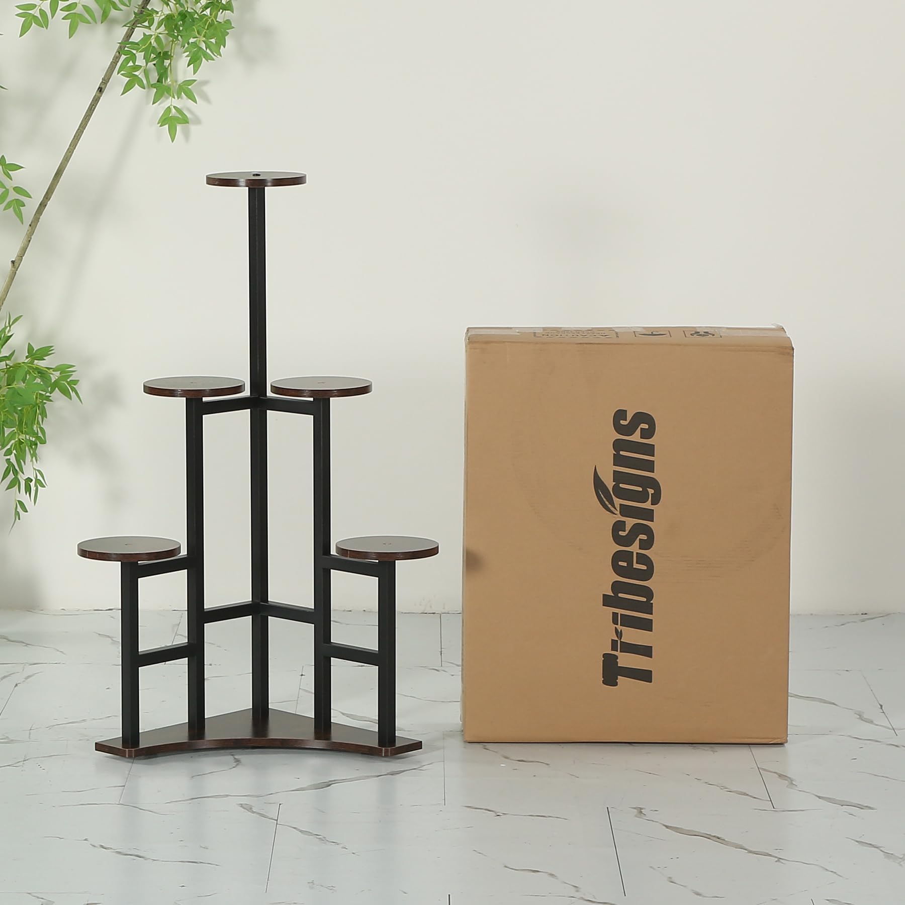 Tribesigns Corner Plant Stand Indoor, 6 Tiered Plant Shelf Flower Stand, Tall Multiple Potted Plant Holder Rack Planter Organizer for Living Room Balcony Garden, Rustic Brown - Image 9