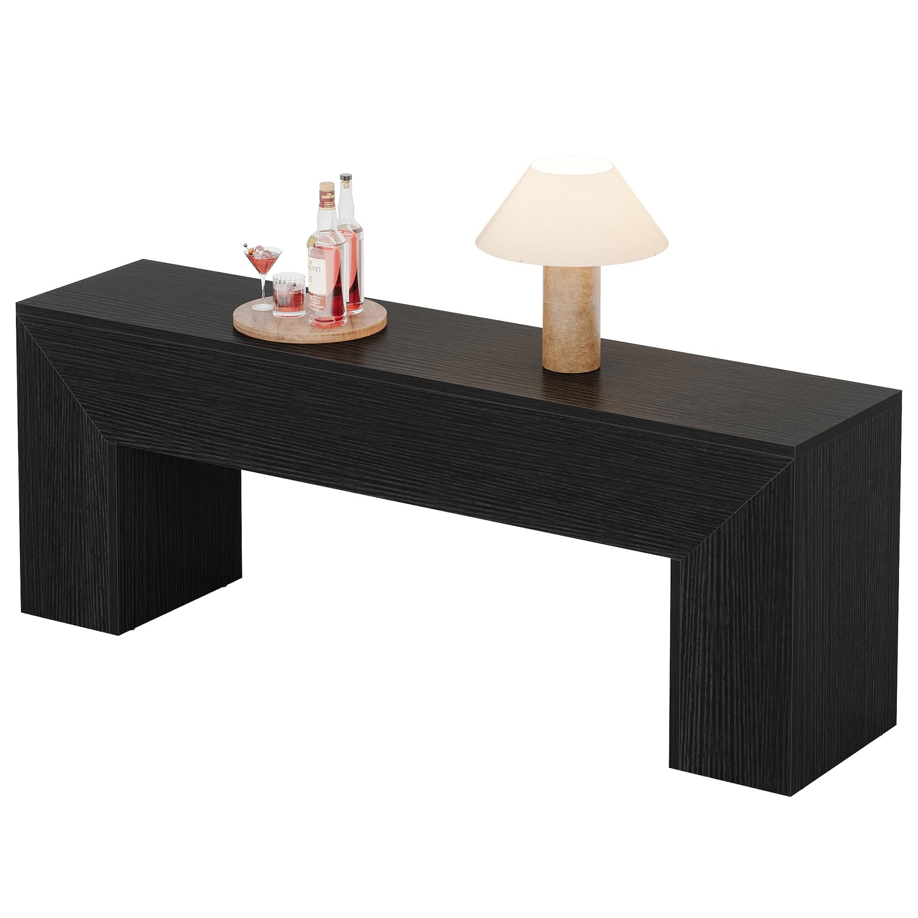 Tribesigns Dining Bench, Farmhouse Wooden Entryway Bench, Entry 47" Long Bench for Living Dining Room, Hallway and Bedroom, Easy Assembly, Black - Image 8