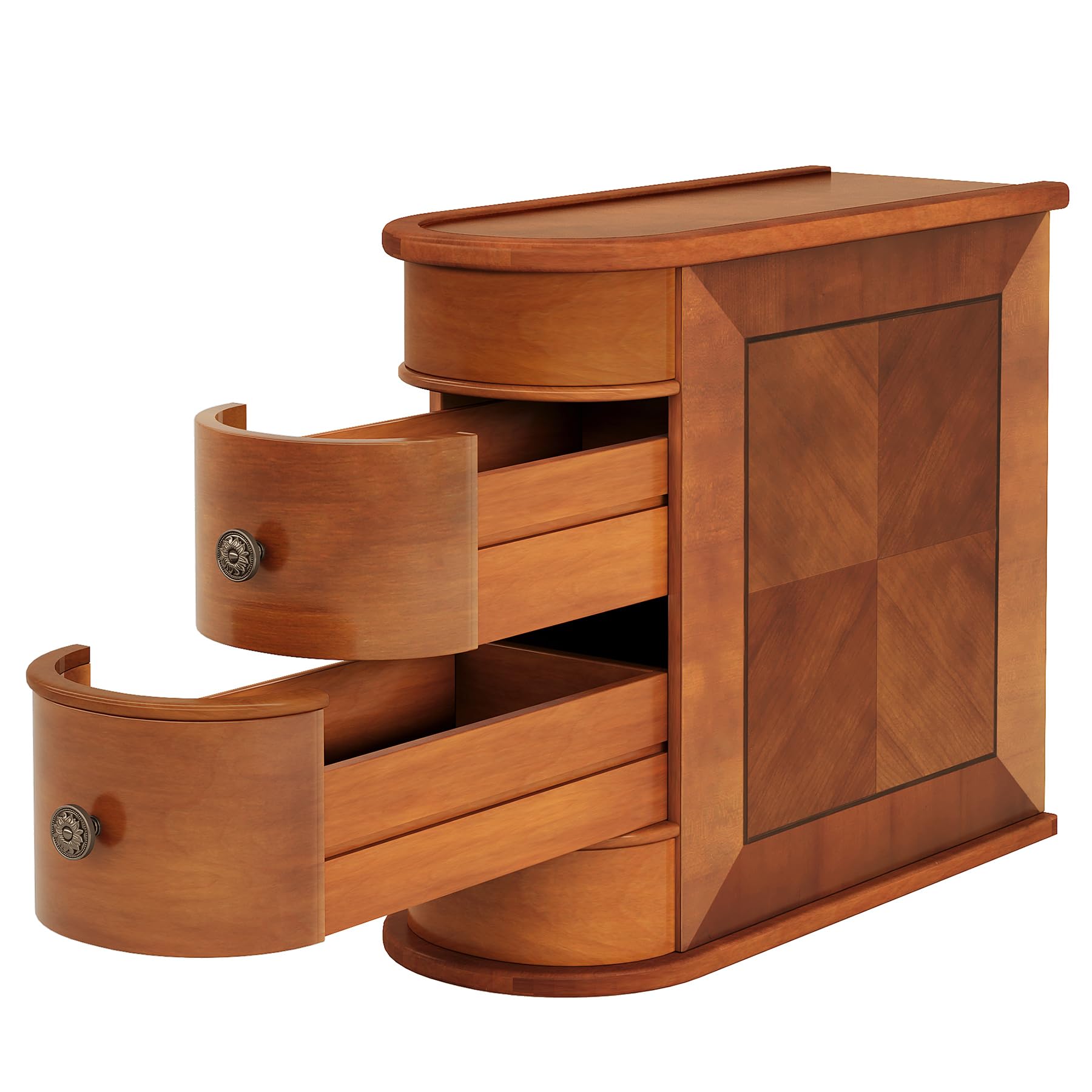 Tribesigns End Table with 2 Drawers, Sofa Side Table with Storage, No Assembly Required, Closed Back, Slim Nightstand Vintage Wood Chairside Bedside Narrow Accent Table for Living Room Bedroom, Brown - Image 10