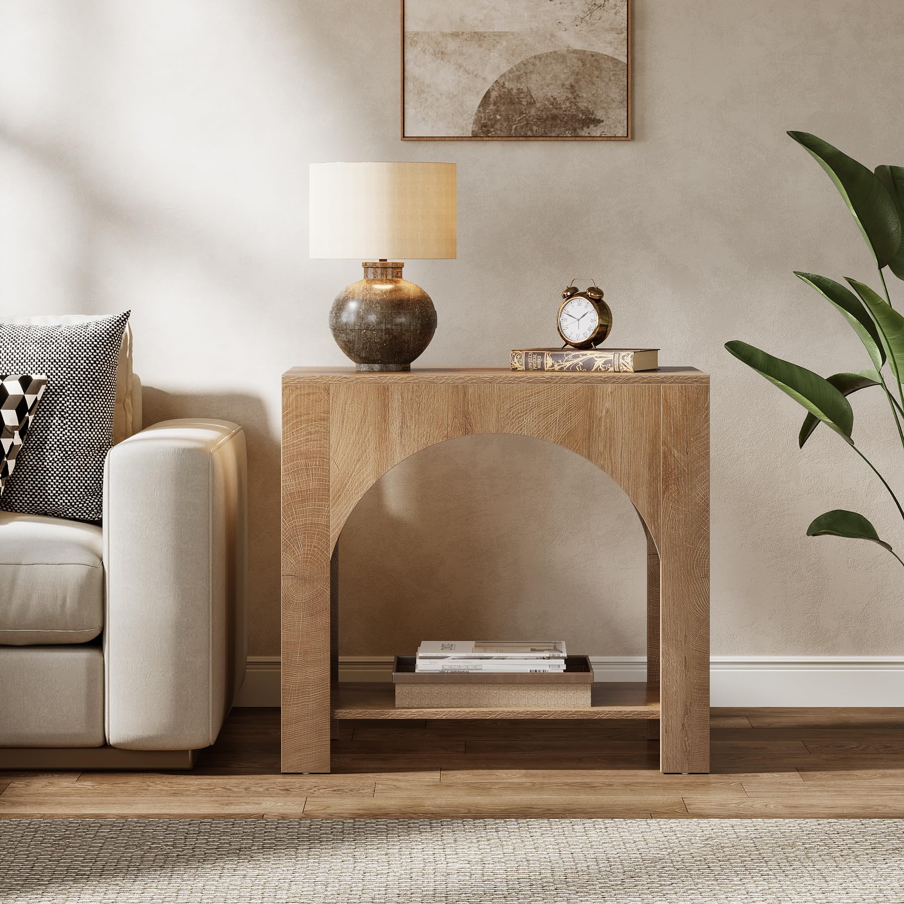 Tribesigns Farmhouse End Side Table, Large Sofa Side Table with Heavy-Duty Wooden Pedestal for Living Room, Bedside Storage Nightstand for Bedroom, Accent Furniture, Easy Assembly (1, Light Brown - Image 4