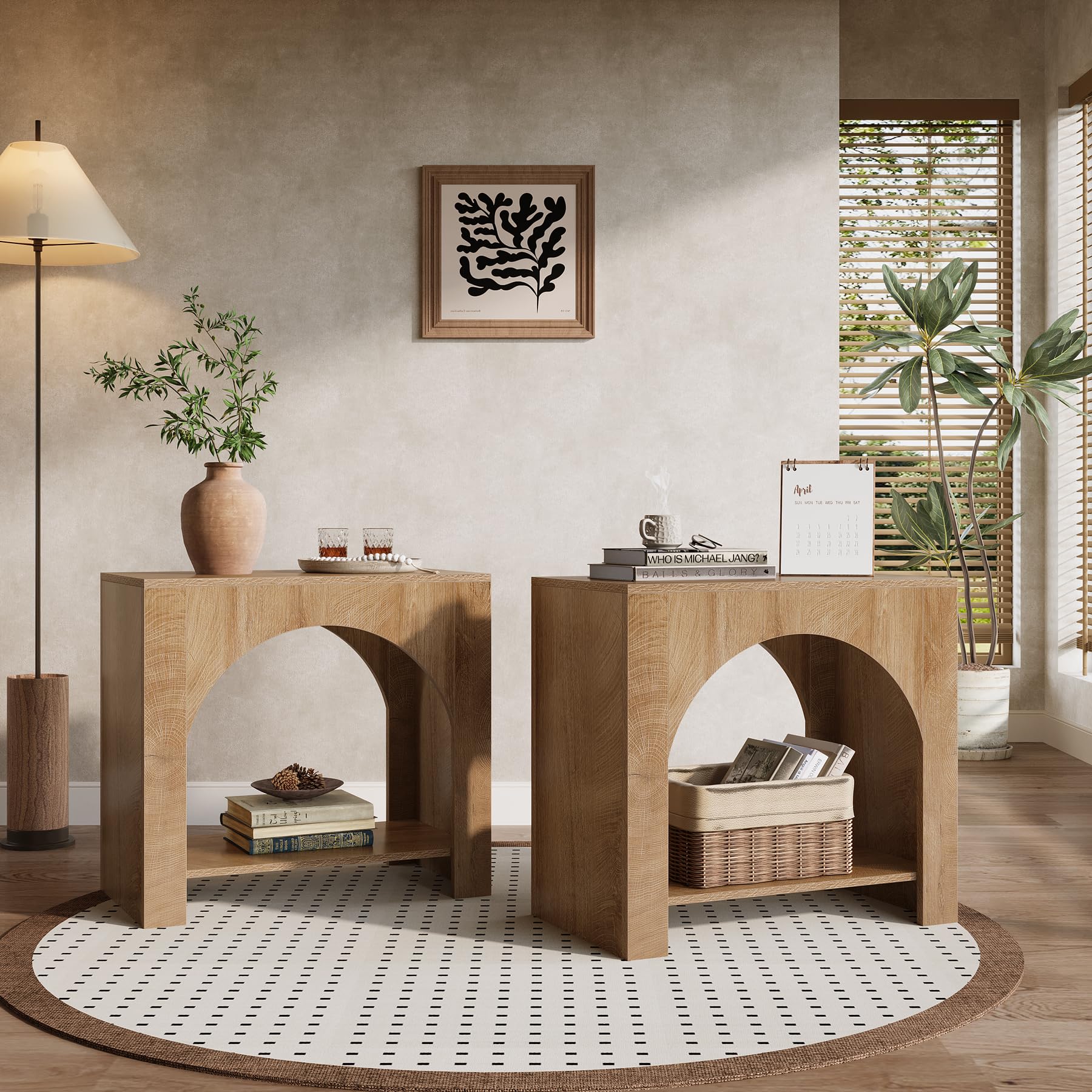 Tribesigns Farmhouse End Side Table, Large Sofa Side Table with Heavy-Duty Wooden Pedestal for Living Room, Bedside Storage Nightstand for Bedroom, Accent Furniture, Easy Assembly (1, Light Brown - Image 5