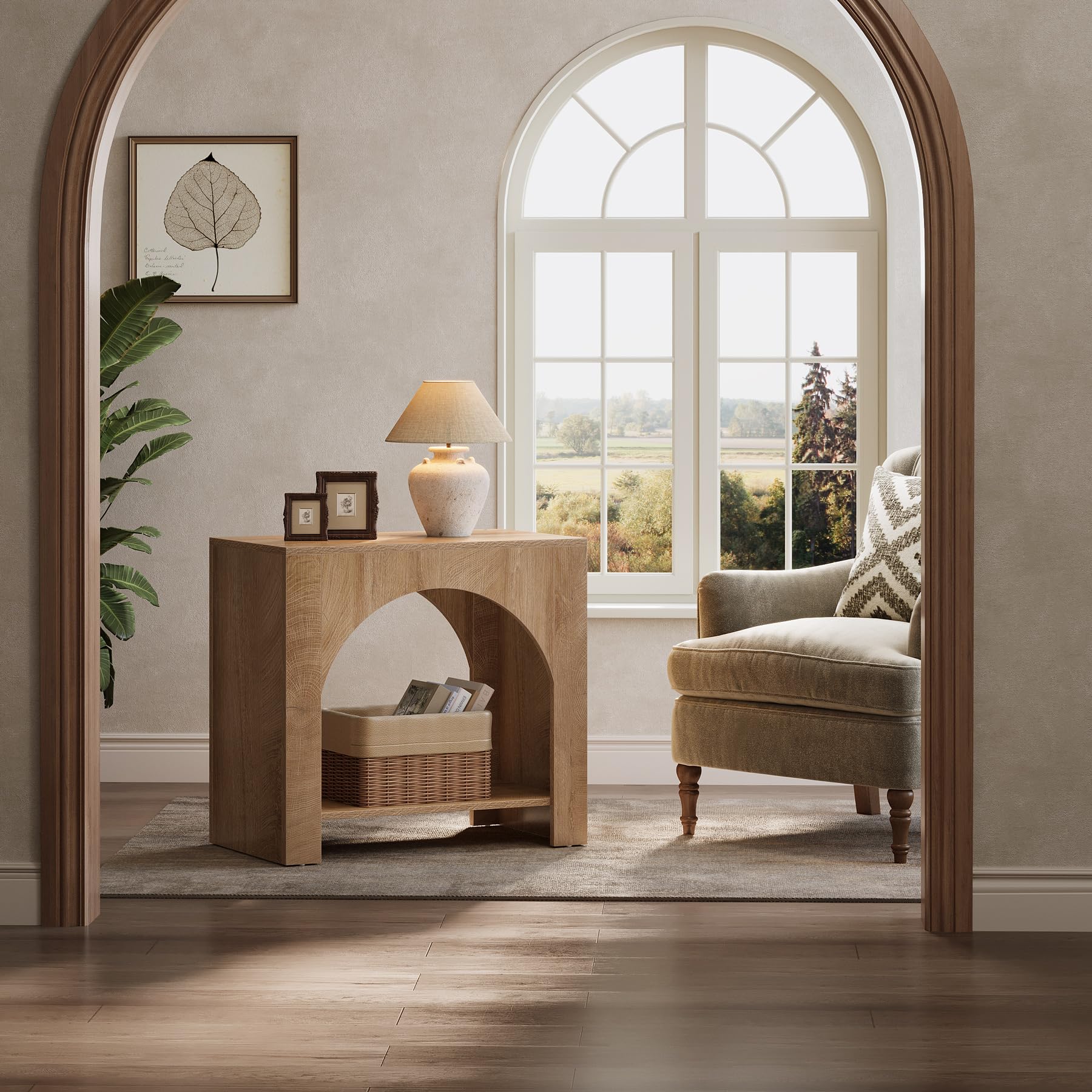 Tribesigns Farmhouse End Side Table, Large Sofa Side Table with Heavy-Duty Wooden Pedestal for Living Room, Bedside Storage Nightstand for Bedroom, Accent Furniture, Easy Assembly (1, Light Brown - Image 6