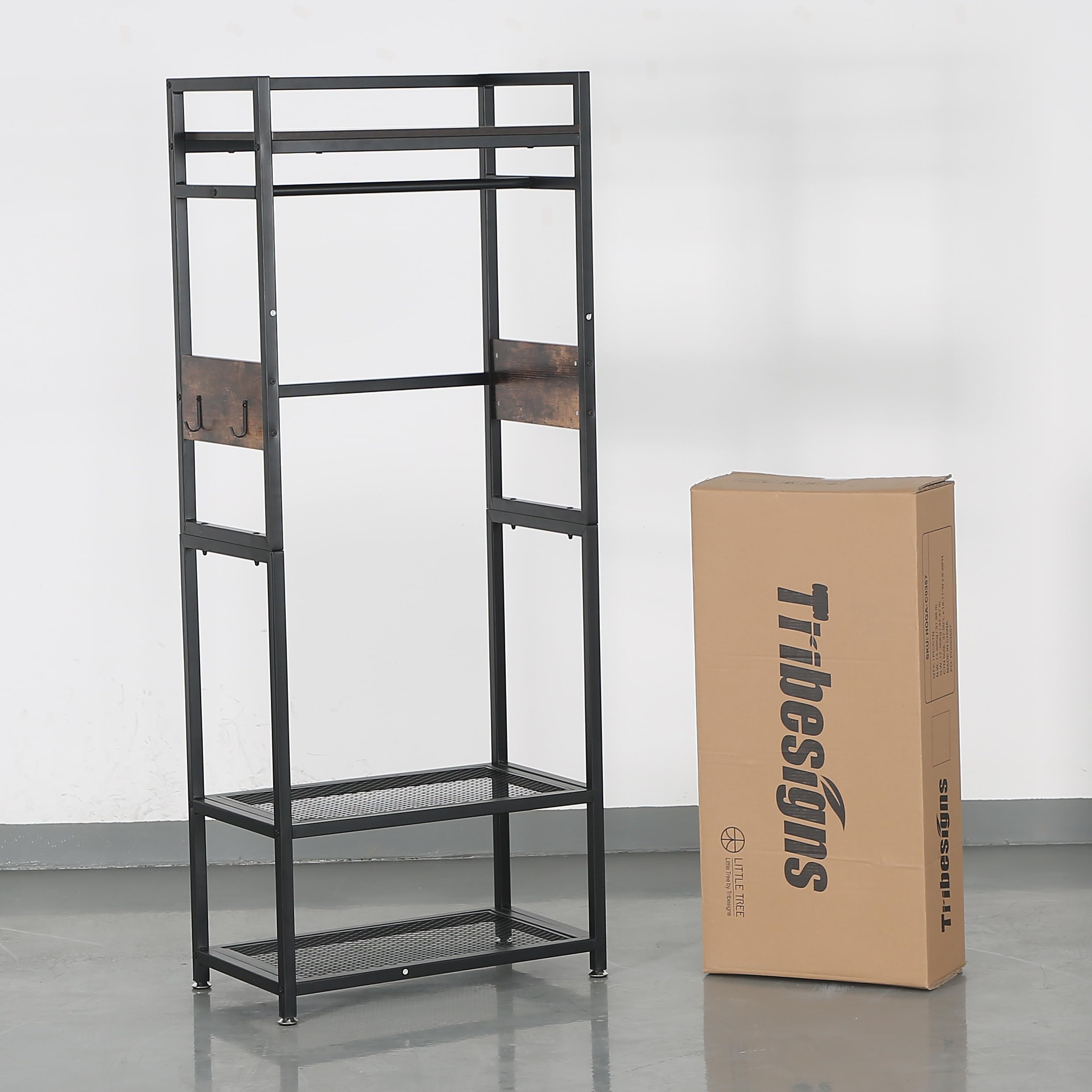 Tribesigns Small Heavy Duty Clothes Rack with Shelf and Hanging Rod, Freestanding Closet Organizer, Industrial Hall Tree Garments Rack for Small Space,Bedroom,27'' W X69'' H, Max Load 300LBS - Image 8