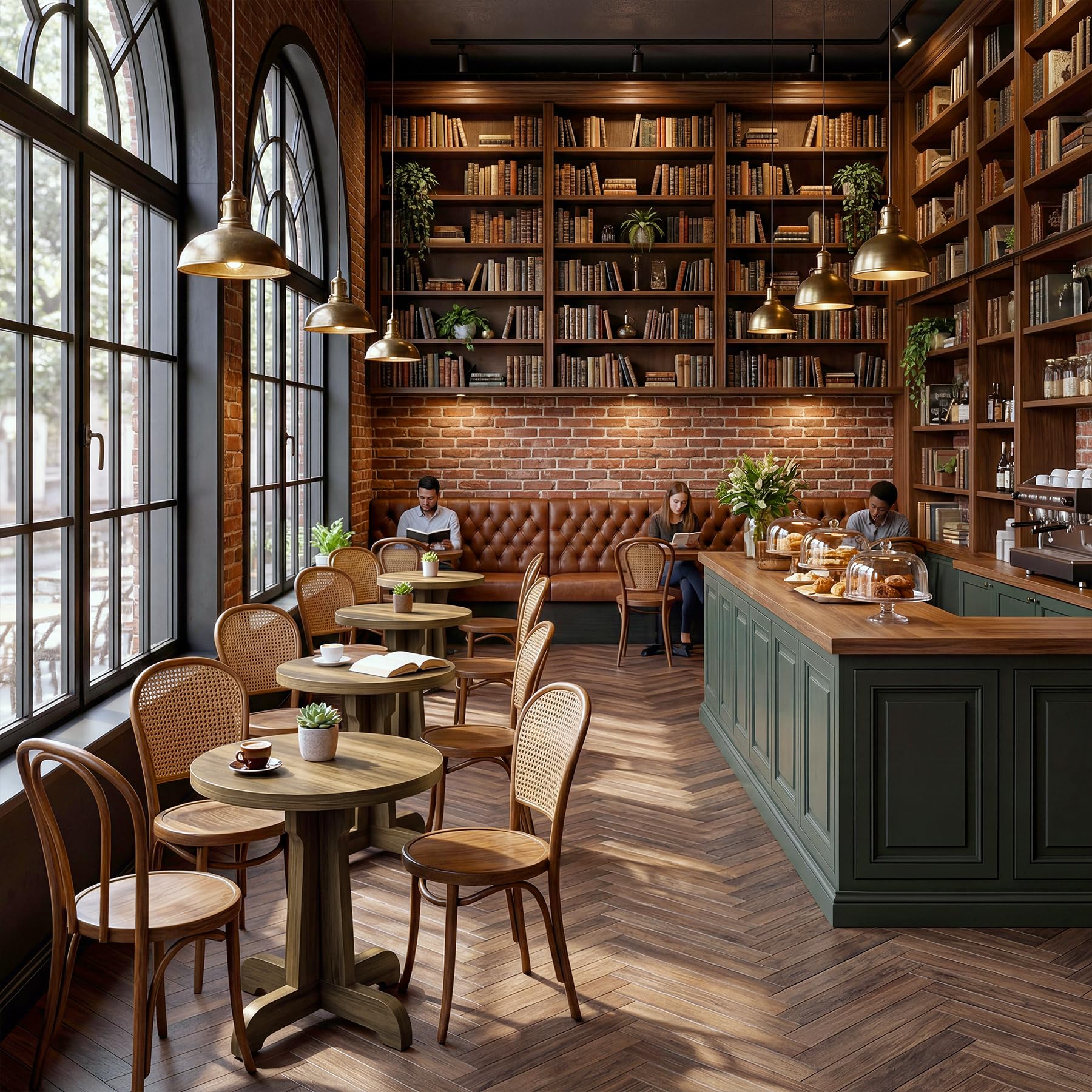 Tribesigns Small Round Commercial Dining Table for 2, Farmhouse Dinner Table with Thick Top, for Restaurant, Cafe, School, Bakery, Apartment, Brown - Image 5