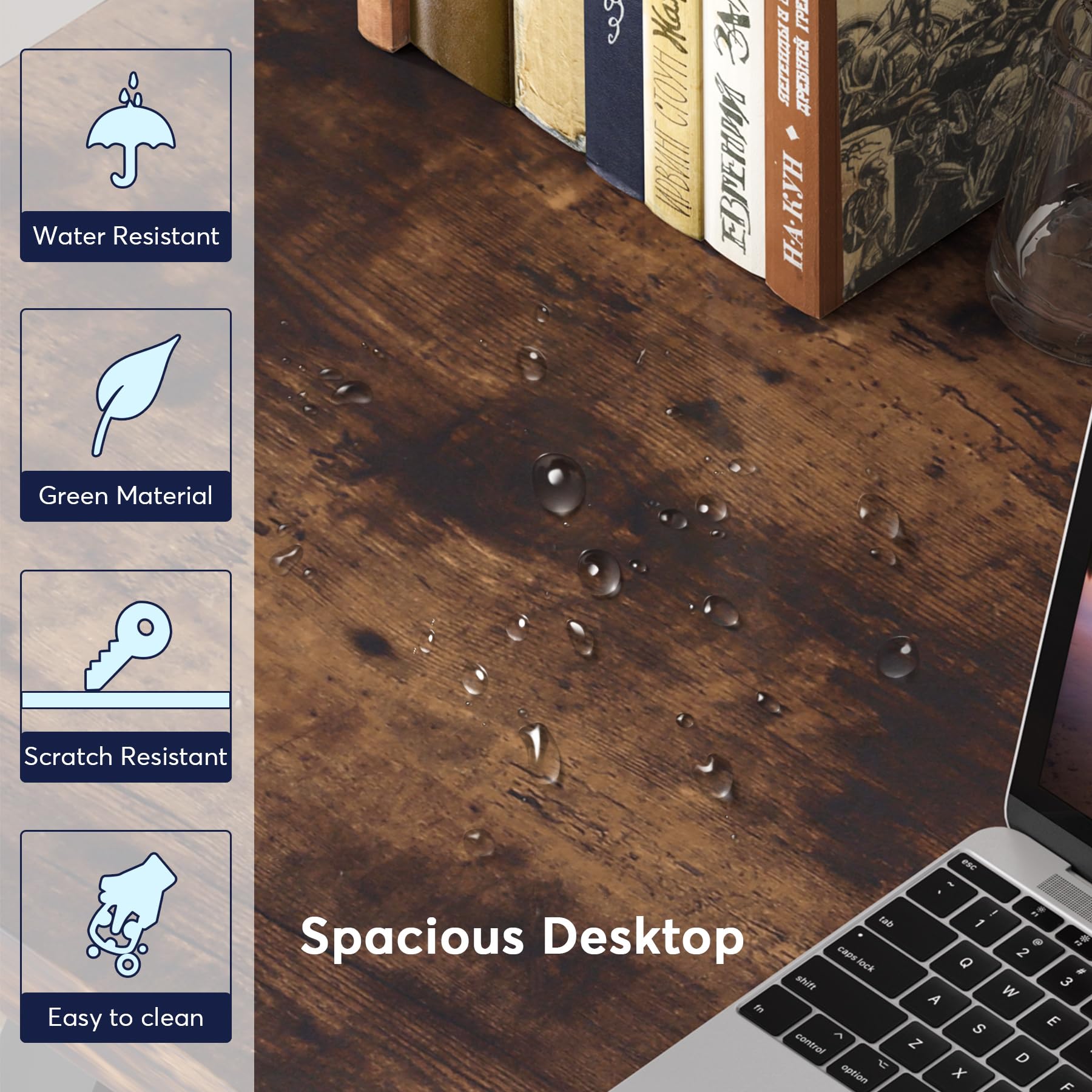 Tribesigns Writing Computer Desk, 55 inch Heavy Duty Study Desk with Z-Shaped Metal Leg, Modern Simple Home Office Computer Desk, Rustic Brown - Image 8