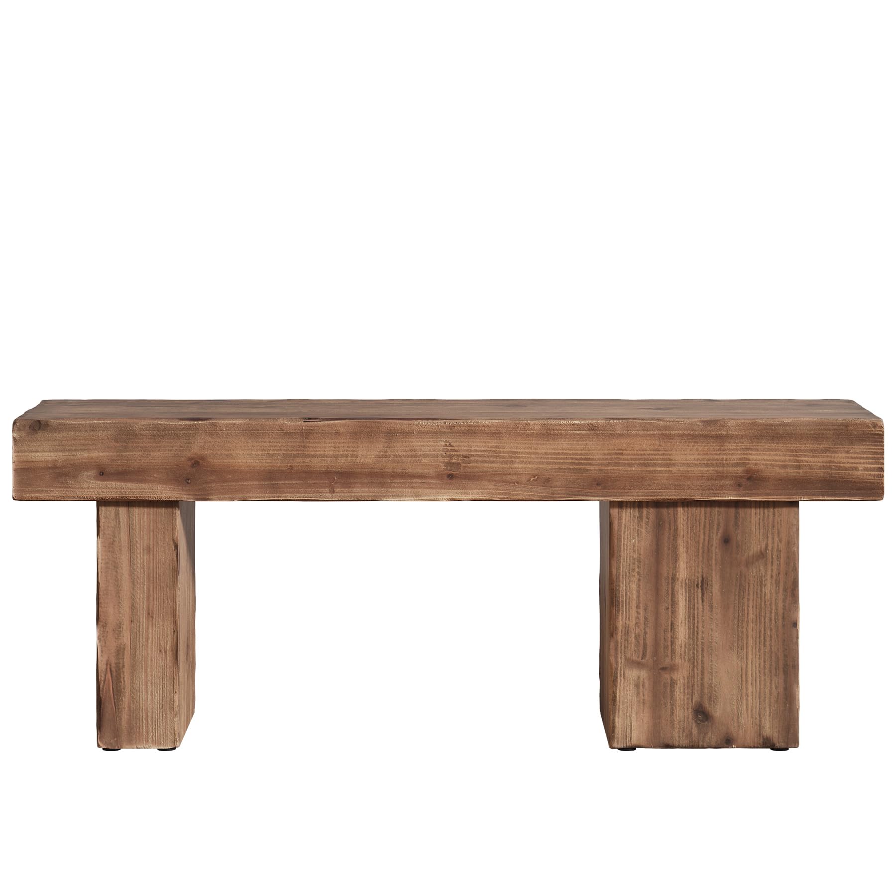 TRIBEWOOD Thickened Solid Wood Bench, 47" Rustic Farmhouse Entryway Bench with Artistic Legs, Heavy Duty Dining Bench for Kitchen, Living Room, Hallway, End of Bed, Natural Wood - Image 9